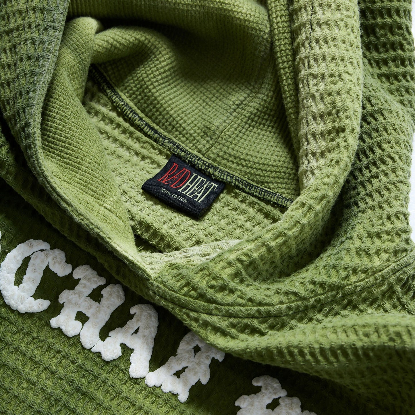 Green Faded Waffle Hoodie