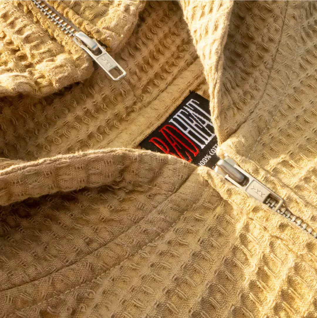 Beige Double Zip Hoodie