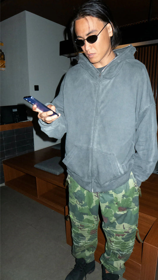 Full Zip Asphalt Hoodie