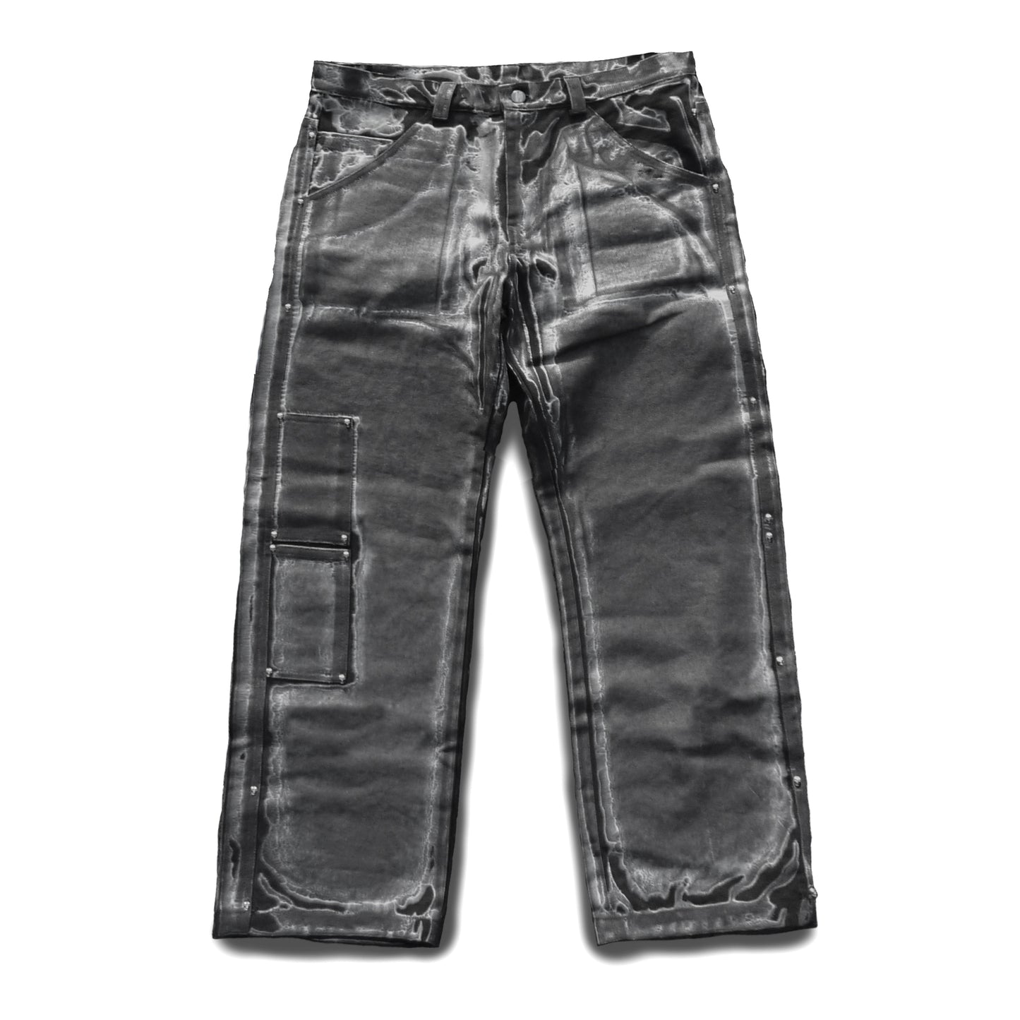 “Defective” waxed 14oz denim jeans