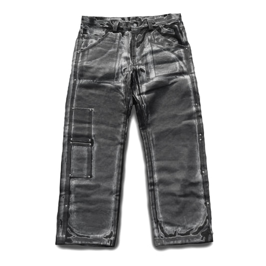 “Defective” waxed 14oz denim jeans