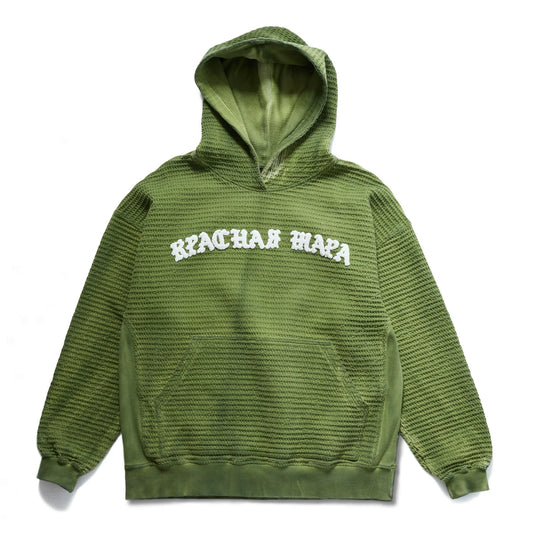 Green Faded Waffle Hoodie