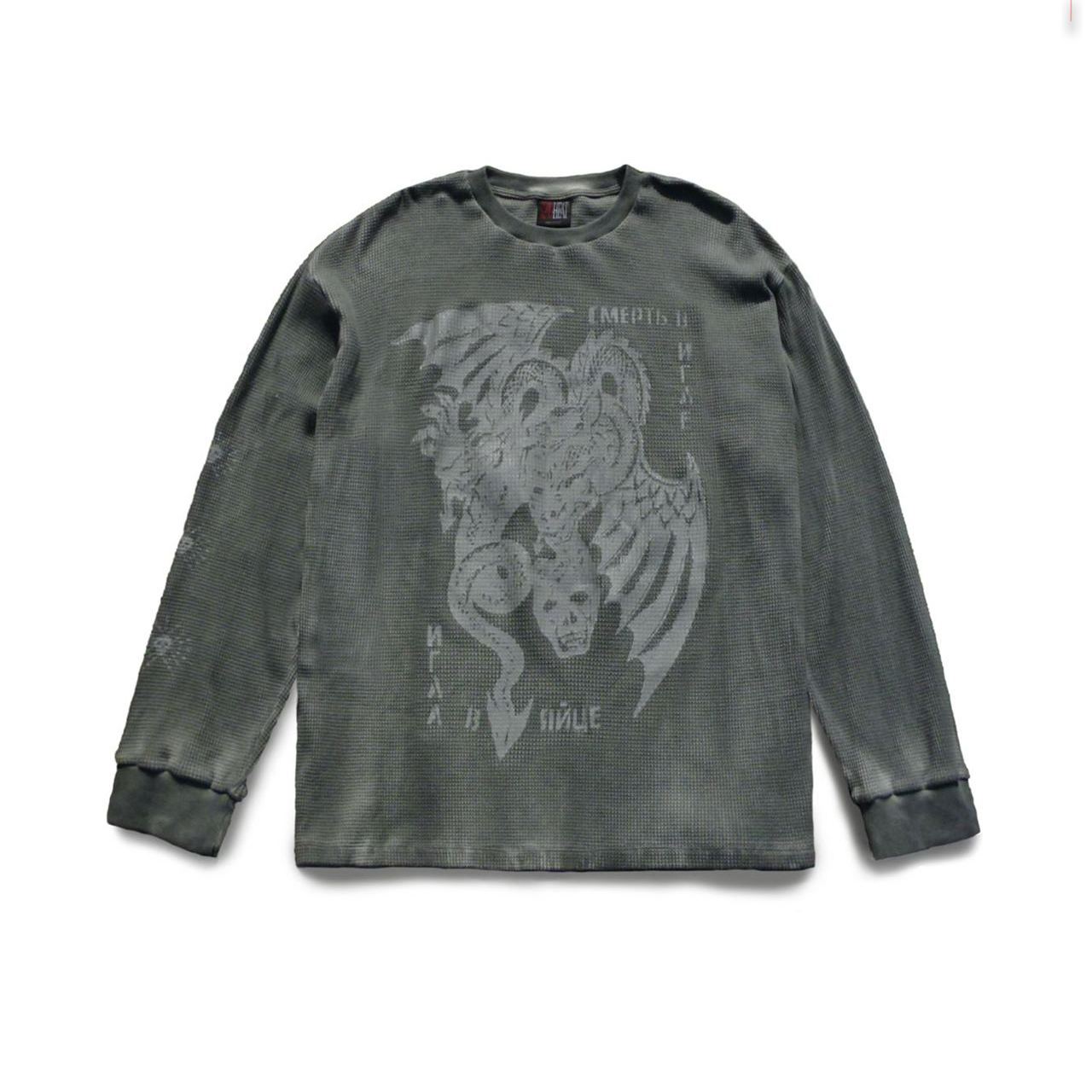 “Deathless” waffle longsleeve.